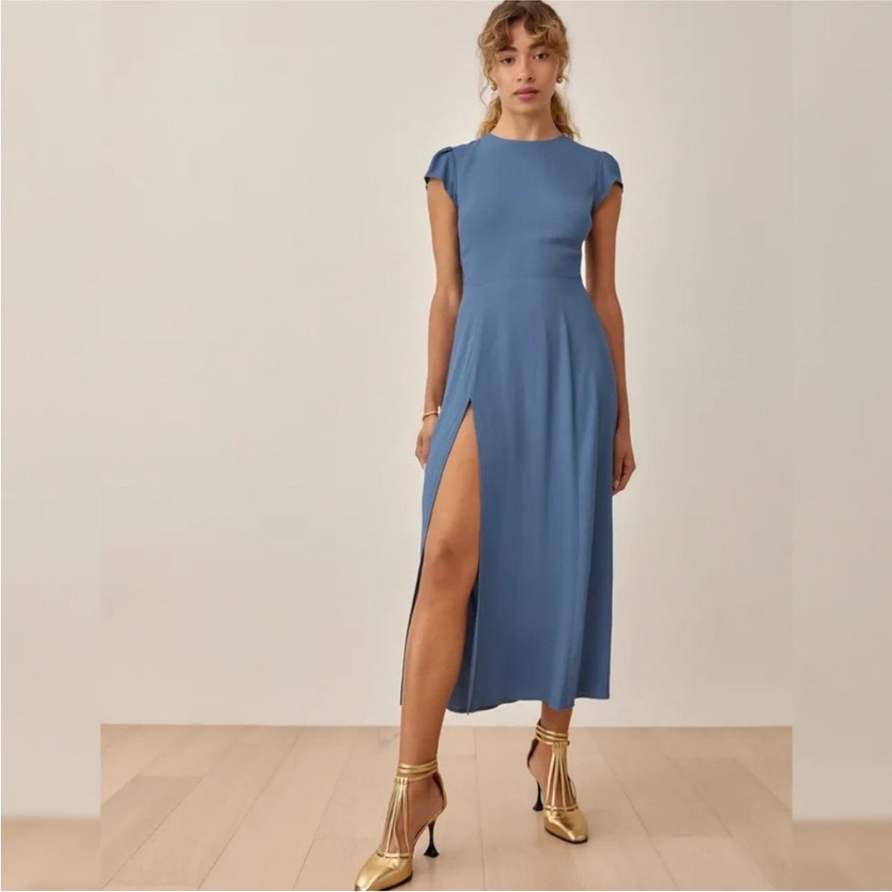 Reformation Gavin Dress in Morning Glory Blue